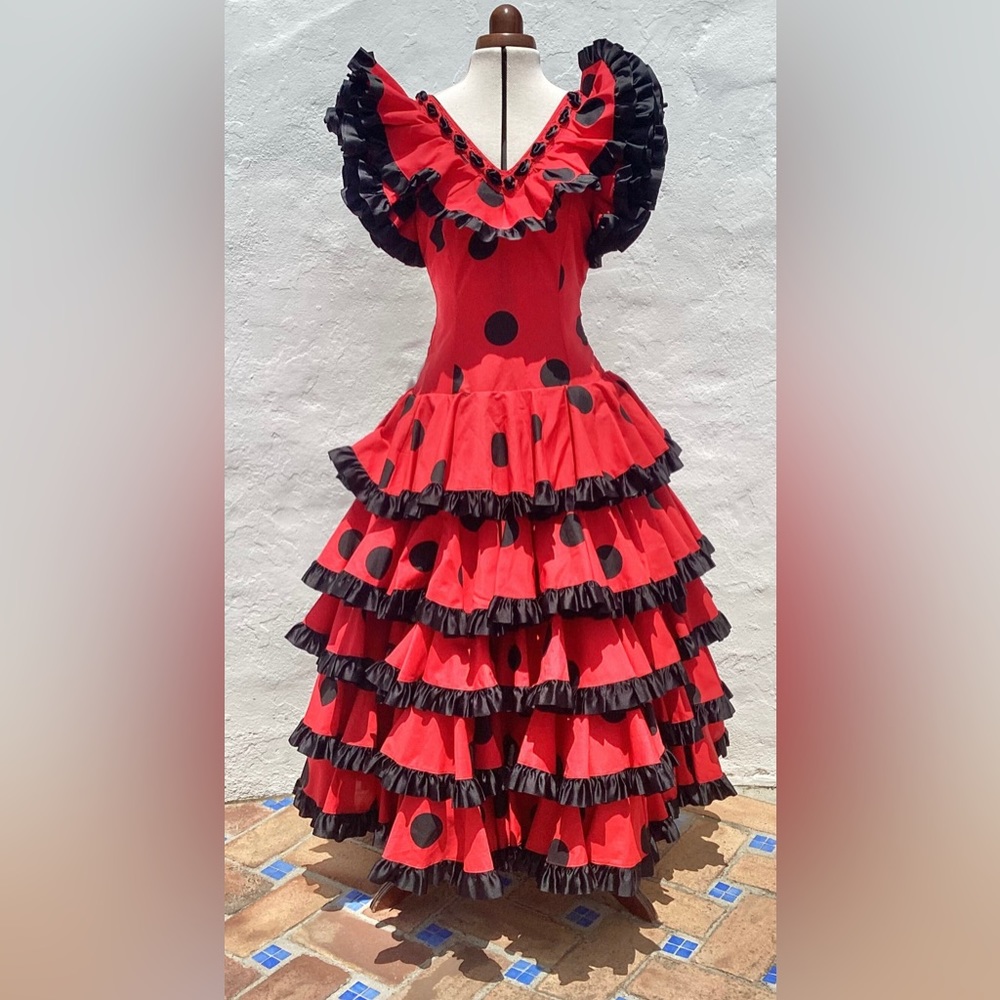 Authentic Spanish  
Vintage Flamenco Dress